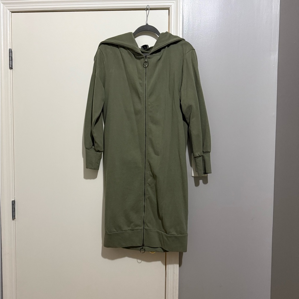 Olive Green Sweatshirt Dress Size Small